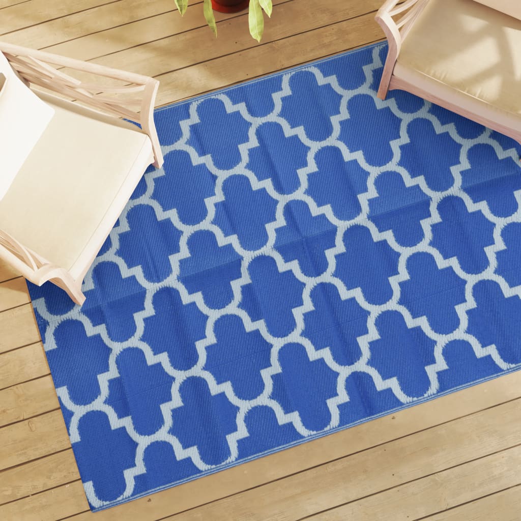 Vetonek Alfombra de exterior PP azul 140x200 cm