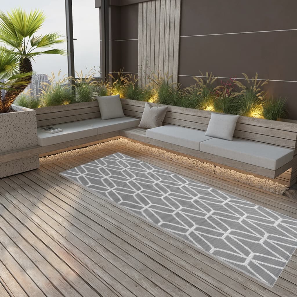 Vetonek Alfombra de exterior PP gris 80x250 cm