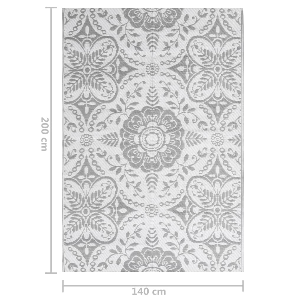 Tapis extérieur gris 140x200 cm