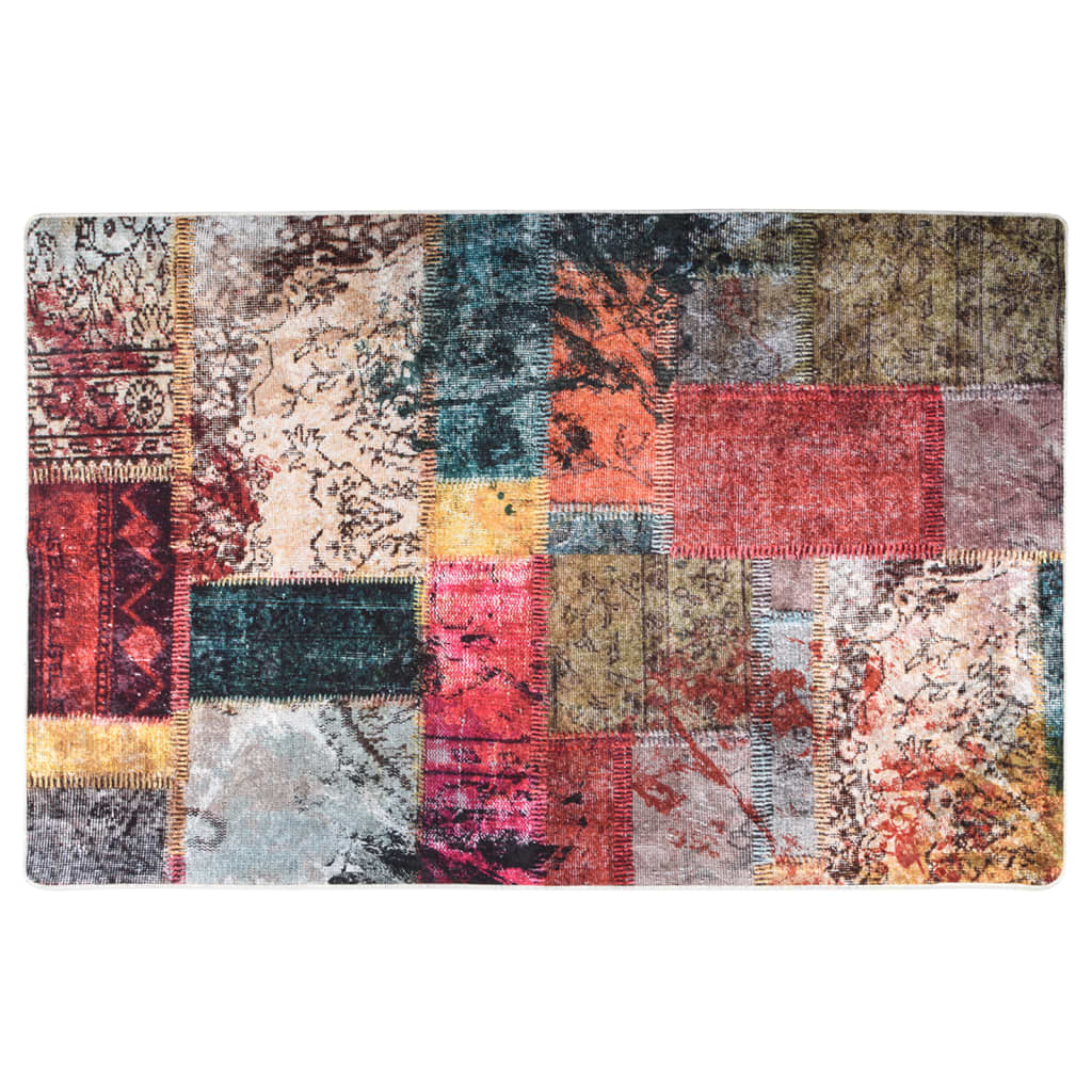 Alfombra lavable patchwork antideslizante multicolor 80x150 cm