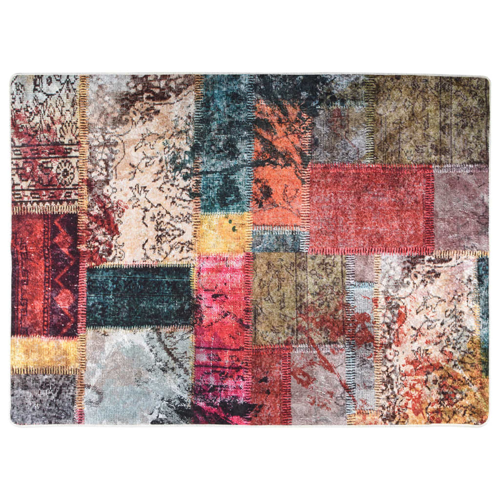 Alfombra lavable patchwork antideslizante multicolor 120x180 cm