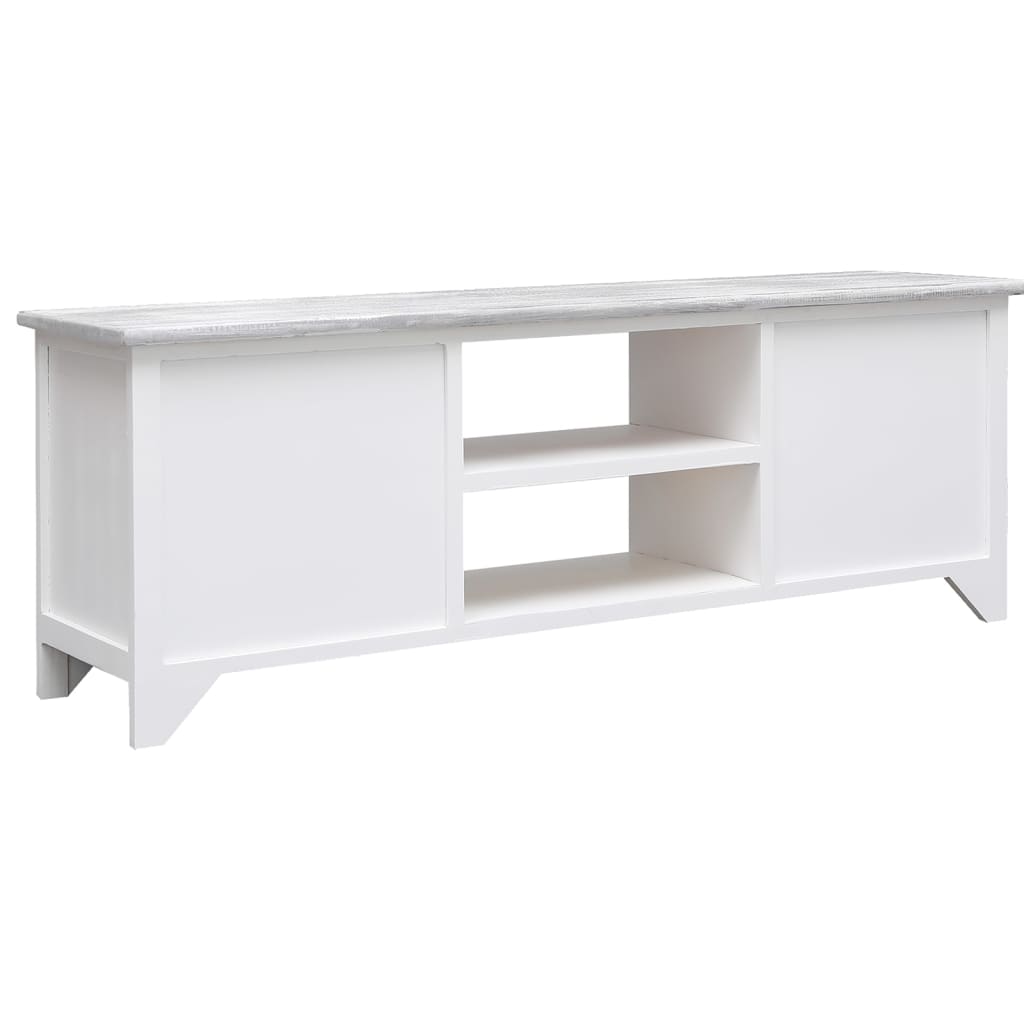 Mobili TV bianco e grigio Paulowna Wood 108x30x40 cm