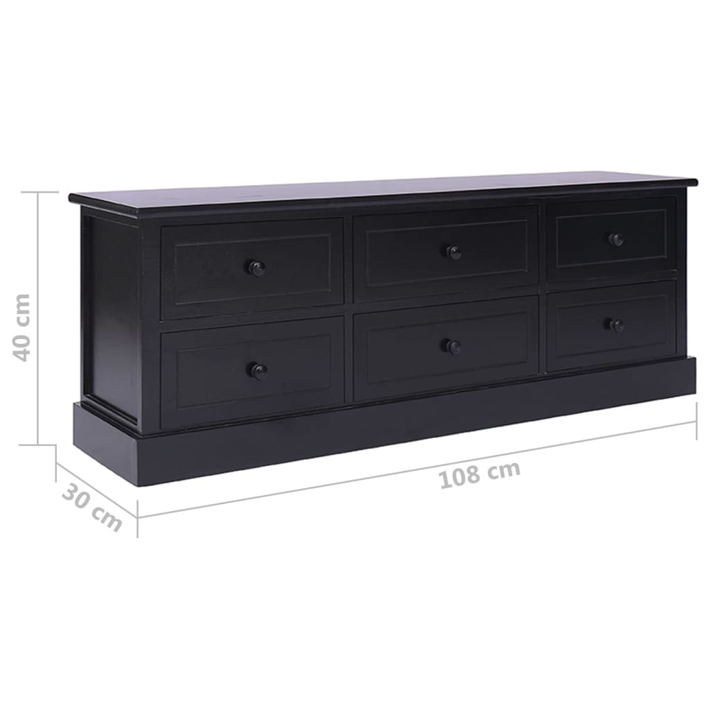 Black Paulownia Black Black TV mobili 108x30x40 cm