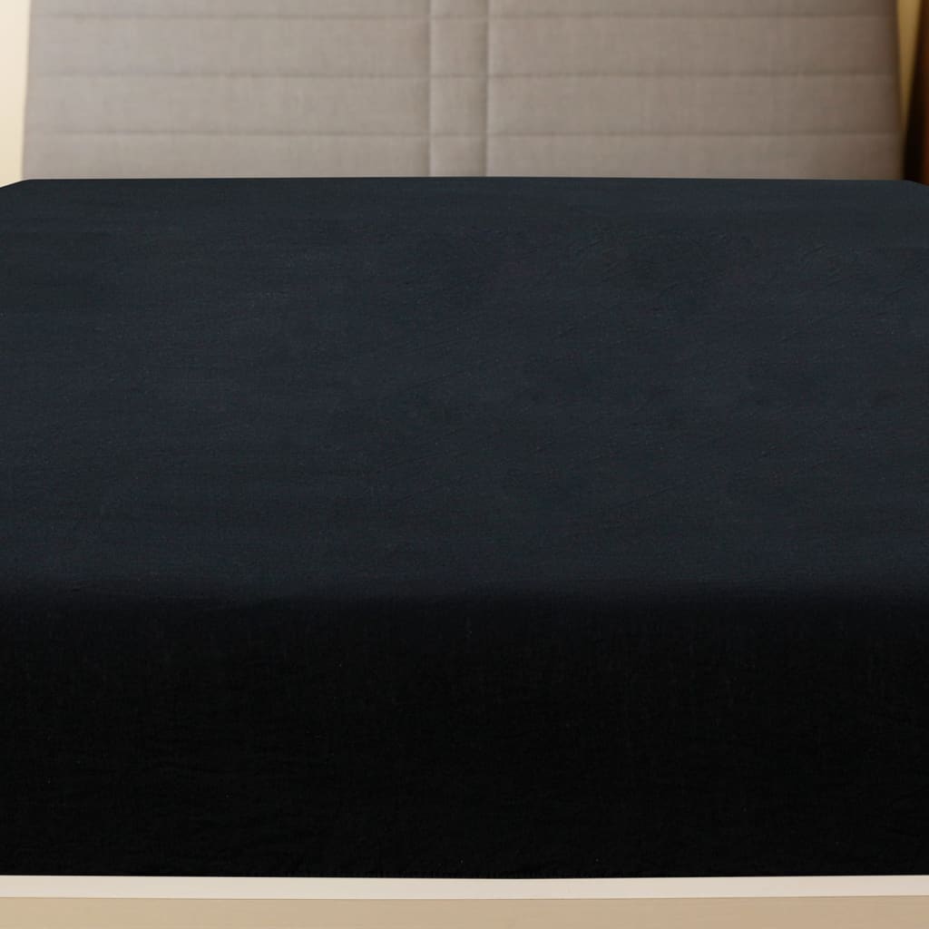 Jersey lower sheets 2 units Black cotton 160x200 cm