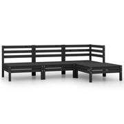 Conjunto de muebles de jardín 4 piezas madera maciza pino negro v9359 Vetonek