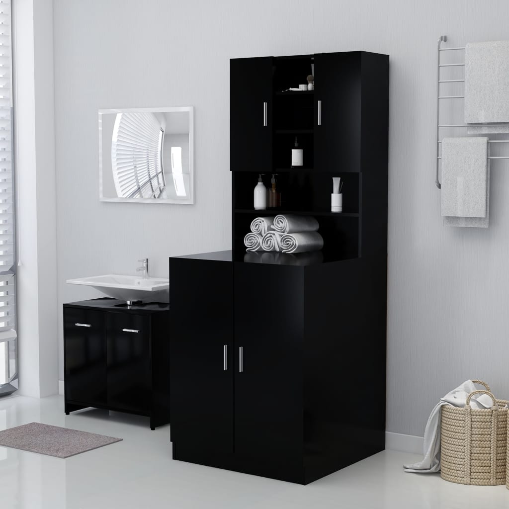 Mueble de lavadora negro