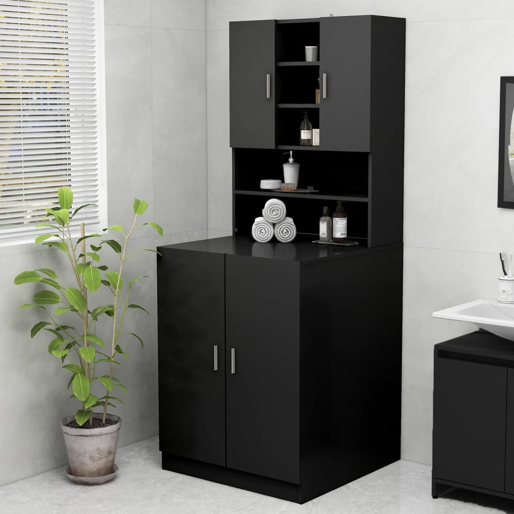 Vetonek Mueble de lavadora negro