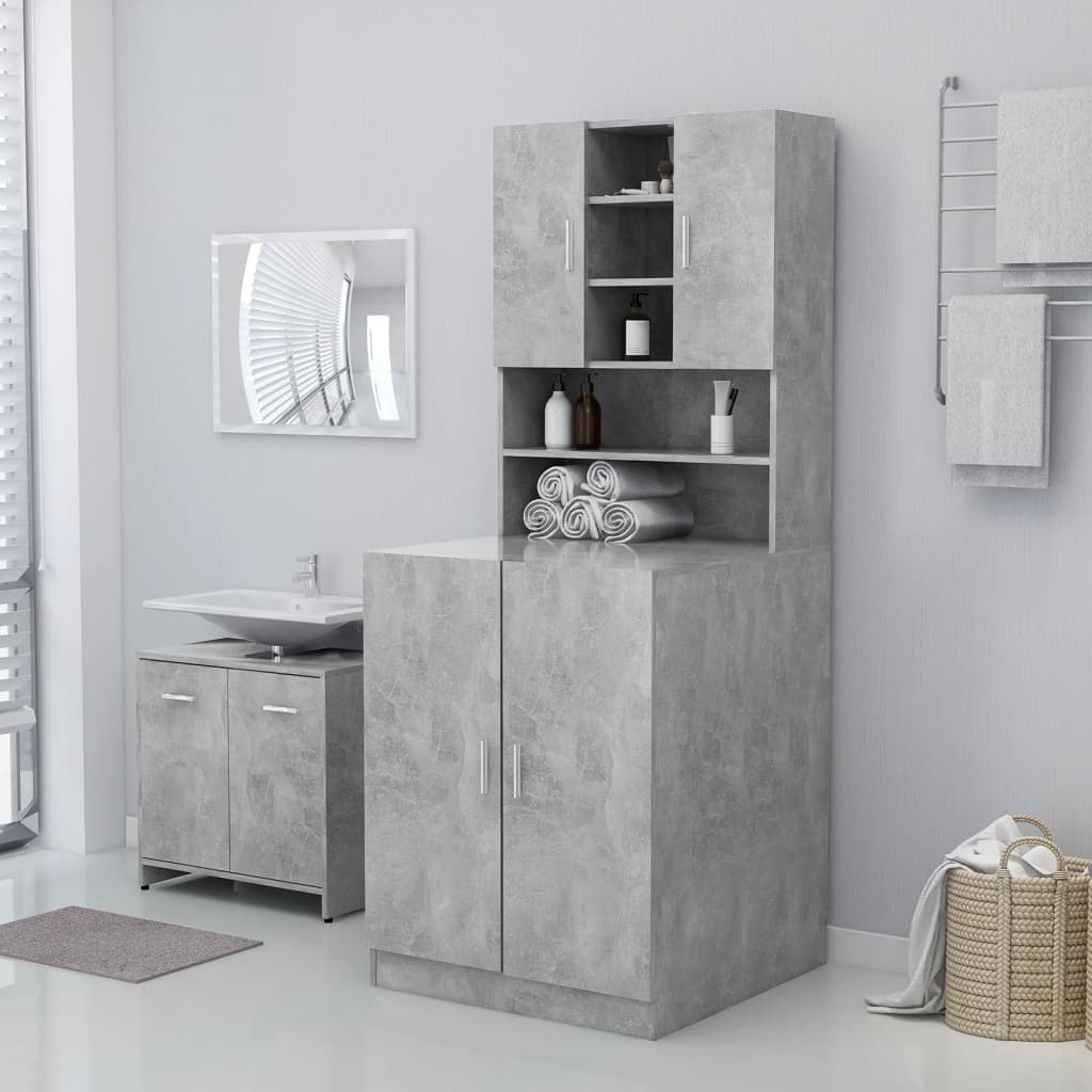 Mueble de lavadora gris hormigón