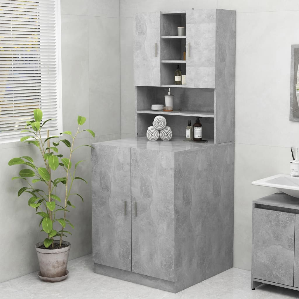 Vetonek Mueble de lavadora gris hormigón