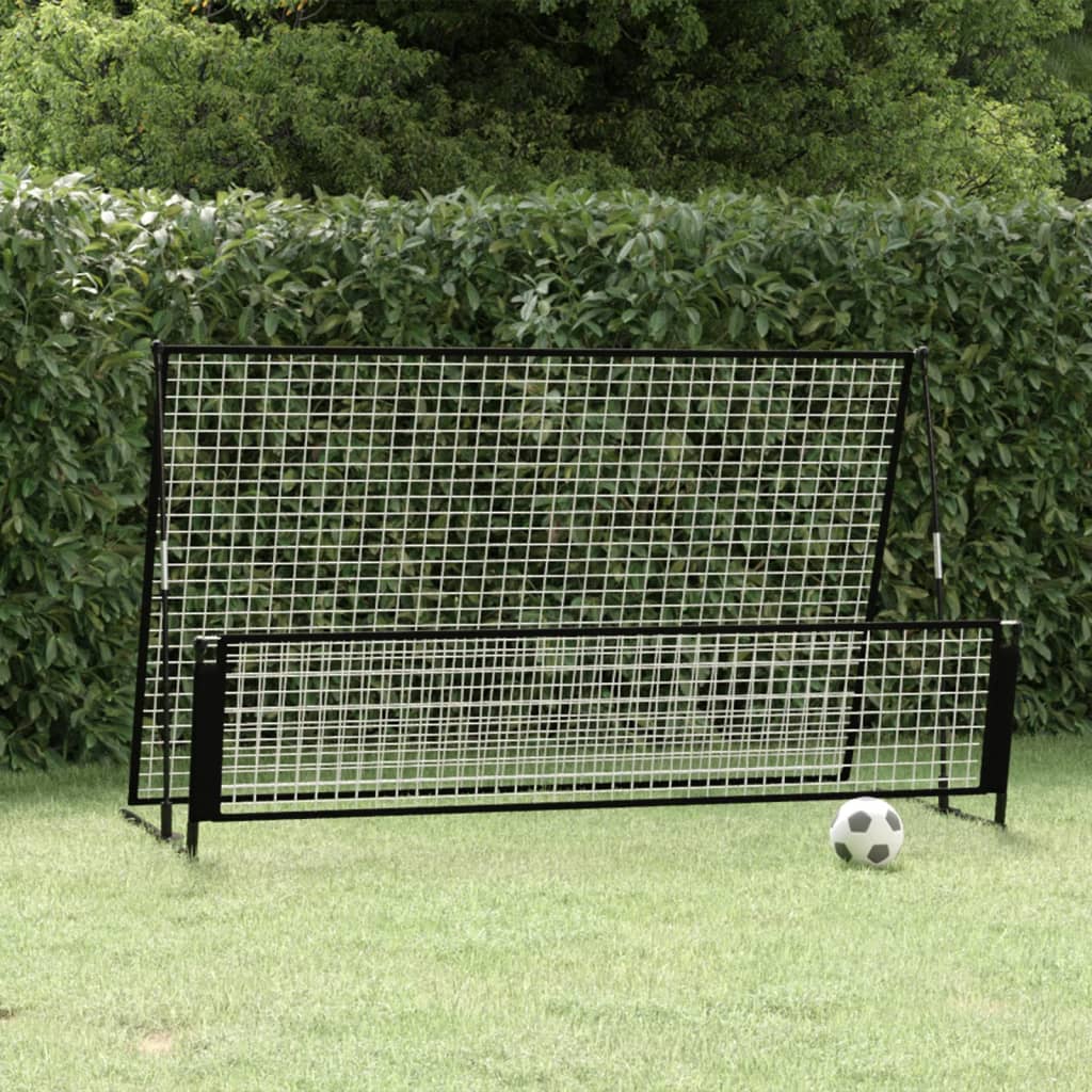 Vetonek Portería de fútbol con reboteador 2 en 1 acero 202x104x120 cm