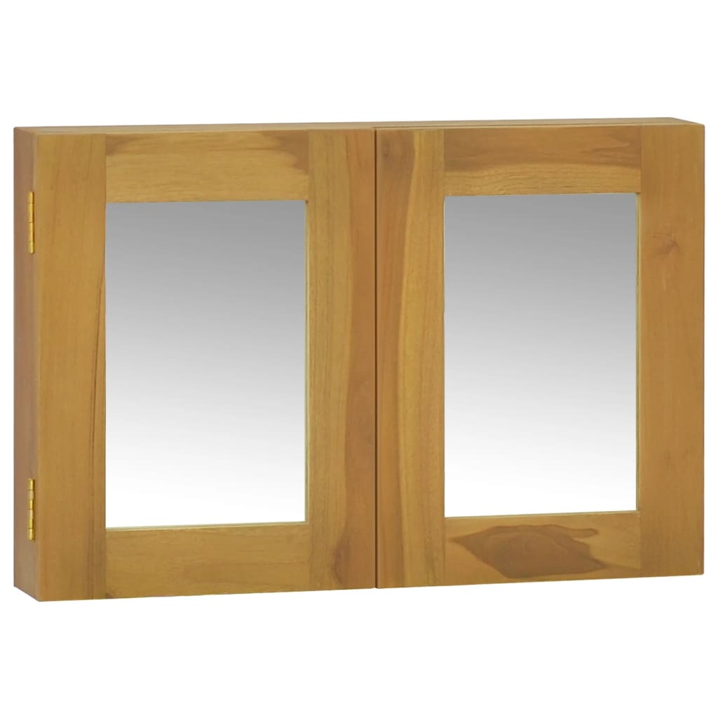 Vetonek Mueble con espejo madera maciza de teca 60x10x40 cm