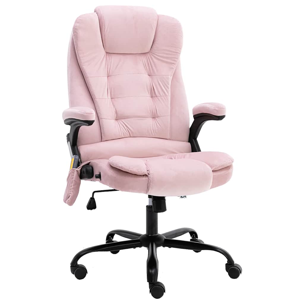 Fauteuil de bureau massant en velours rose v3264 Vetonek