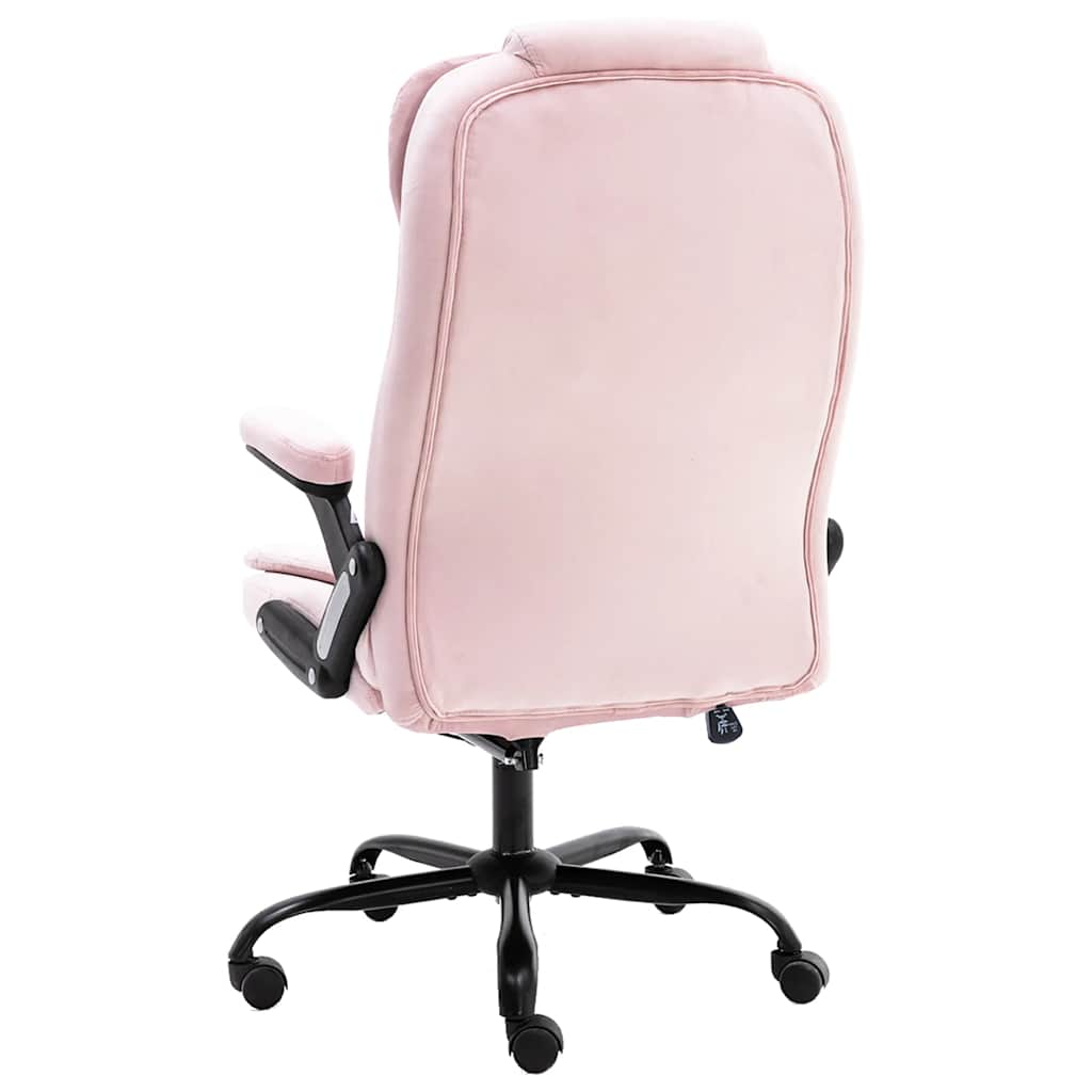 Sillón de oficina de masaje terciopelo rosa vidaXL