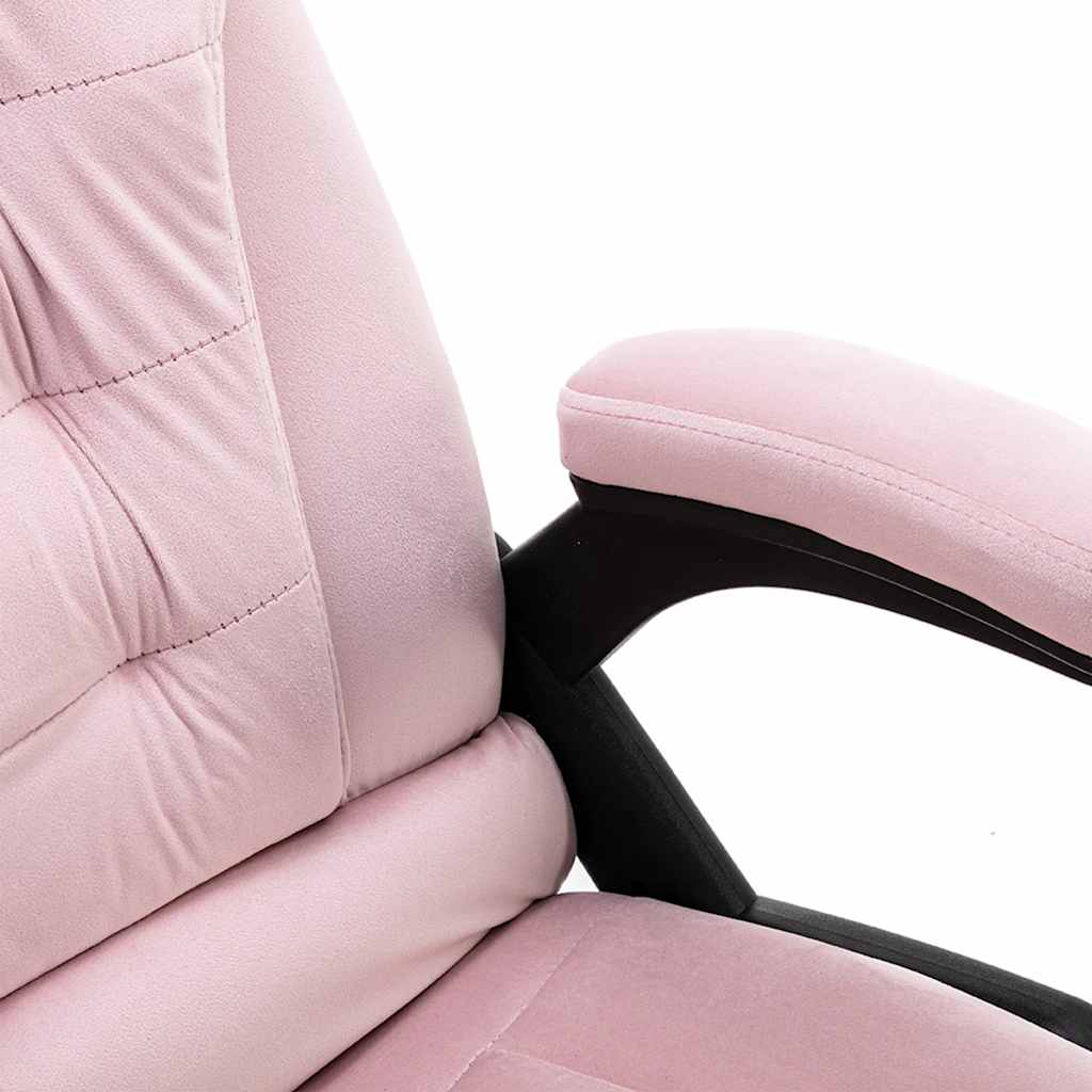 Sillón de oficina de masaje terciopelo rosa vidaXL