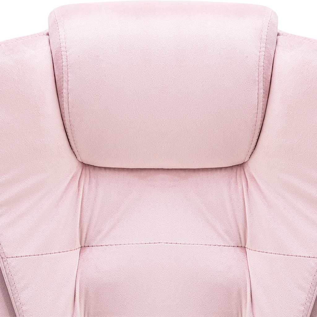 Sillón de oficina de masaje terciopelo rosa vidaXL