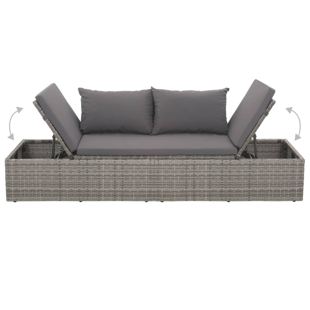 Garden and pillowcard garden loungers gray synthetic