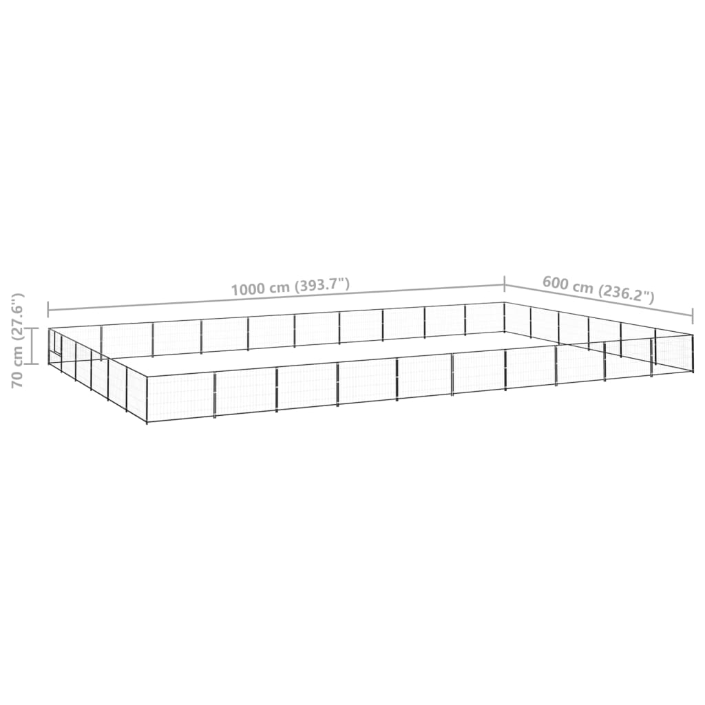 Perrera acero 60 m² negra vidaXL