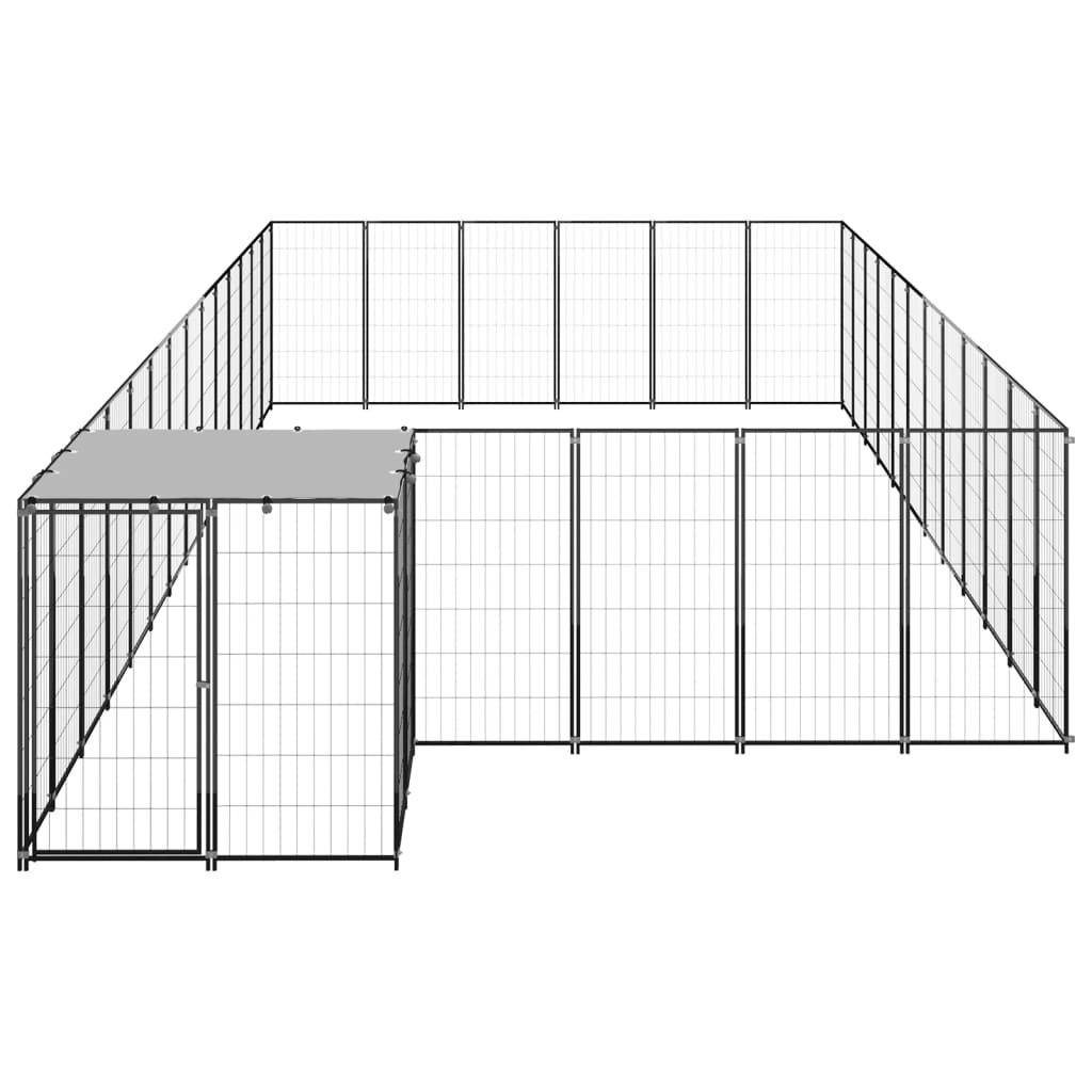 Perrera negra 22,99 m² acero vidaXL