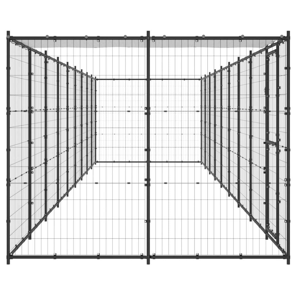 Perrera de exterior de acero con techo 21,78 m² vidaXL