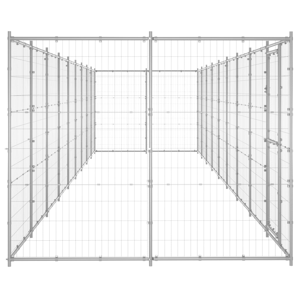 Perrera de exterior de acero galvanizado 21,78 m² vidaXL