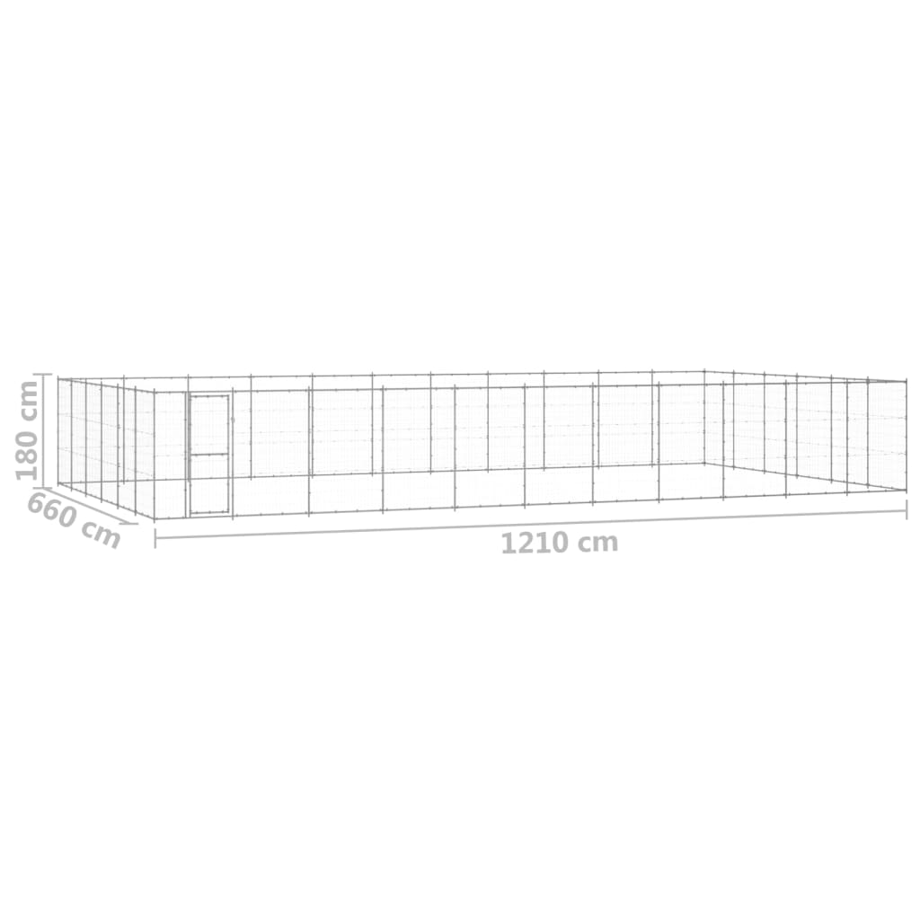 Perrera de exterior de acero galvanizado 79,86 m² vidaXL