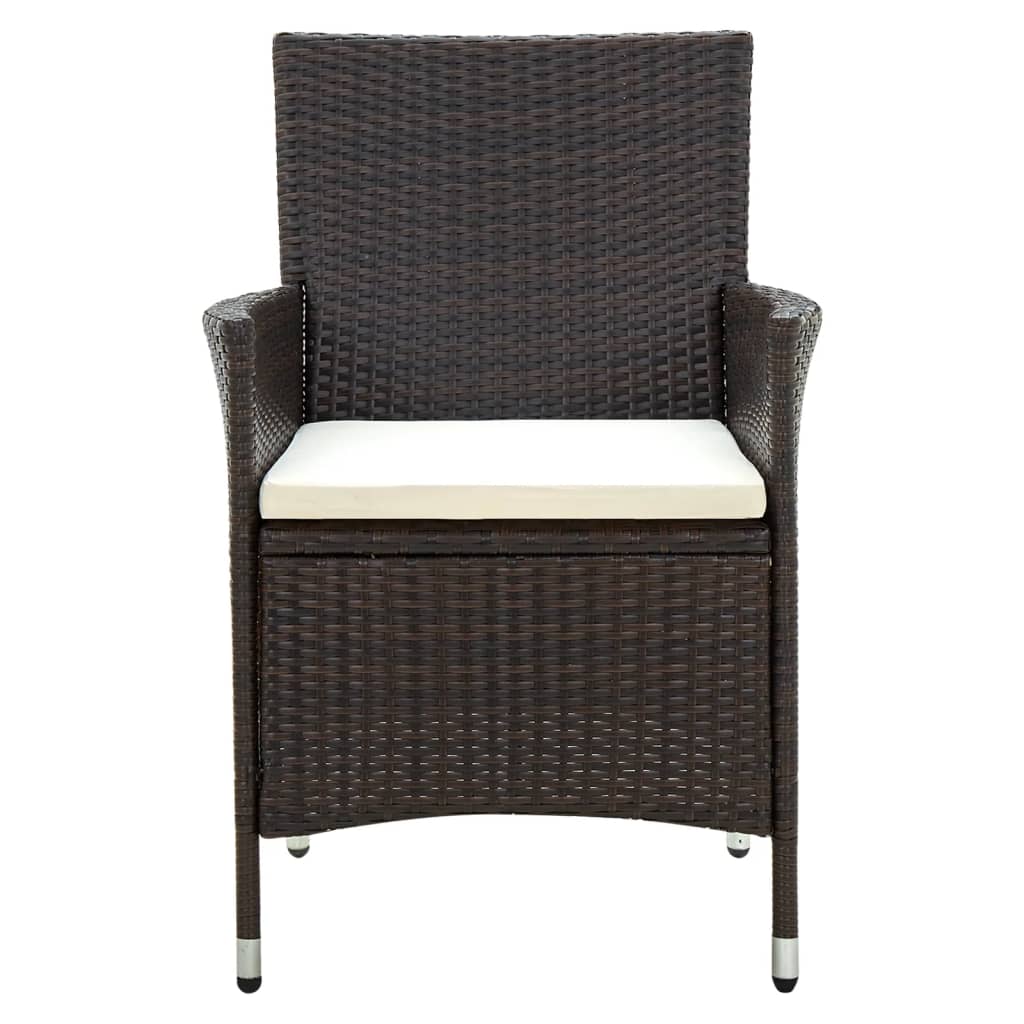 Garden chairs with cushions 2 units Brown synthetic rattan