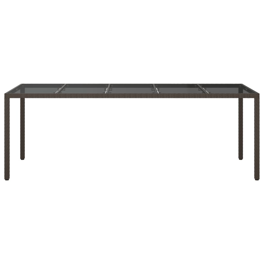 Temperate Glass Brown Garden Table 250x100x75 cm