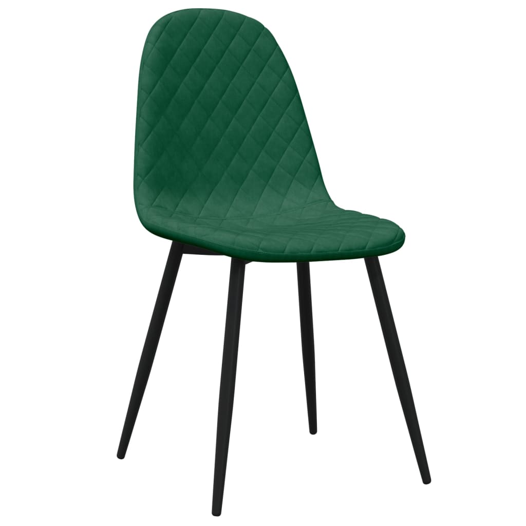 Sillas de comedor 6 unidades terciopelo verde oscuro vidaXL