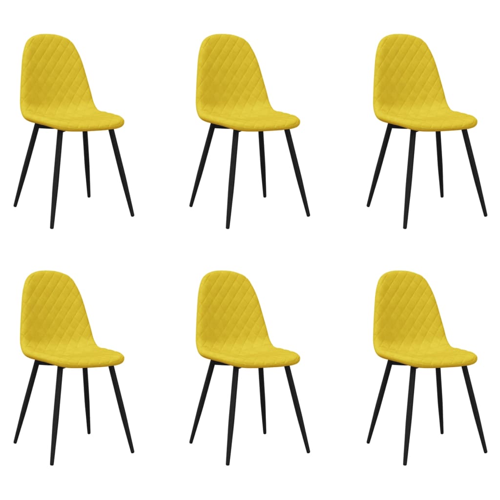 Sillas de comedor 6 uds terciopelo amarillo mostaza vidaXL