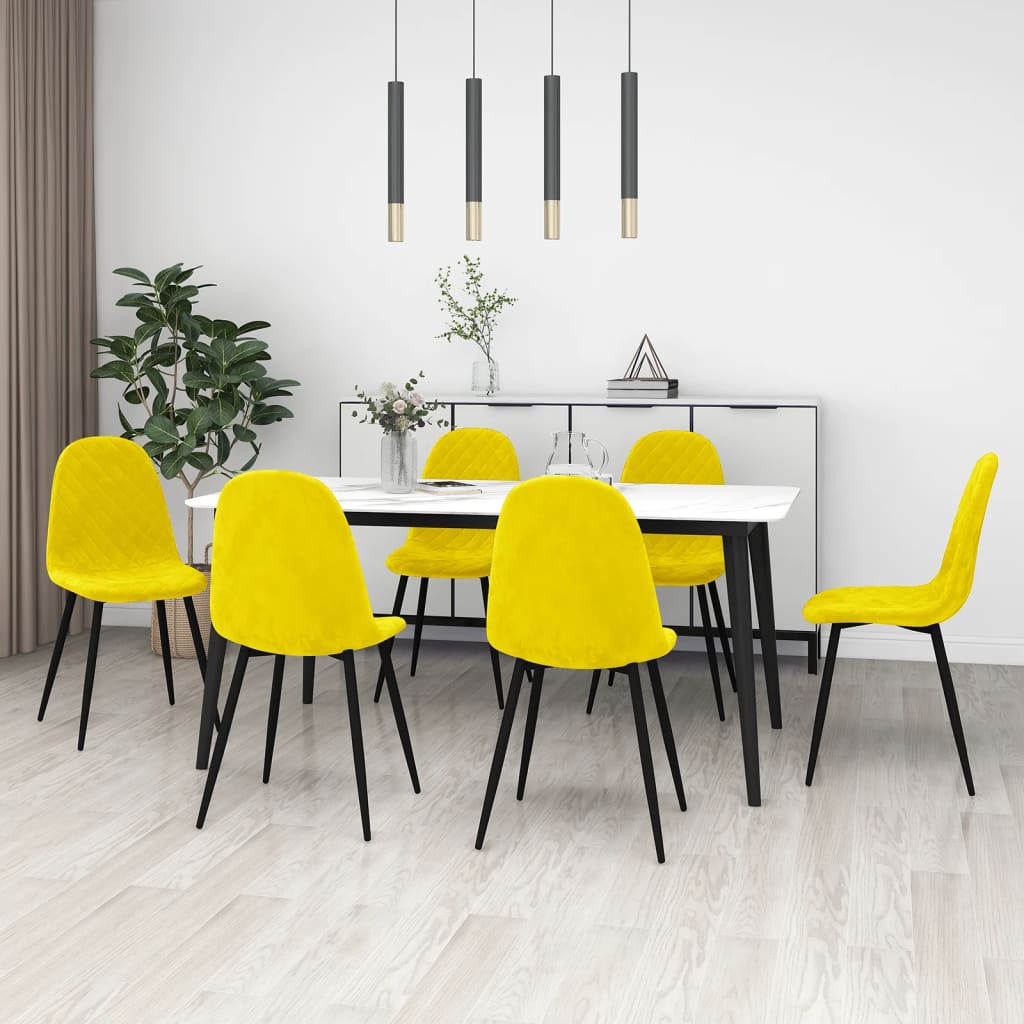 Vetonek Sillas de comedor 6 uds terciopelo amarillo mostaza