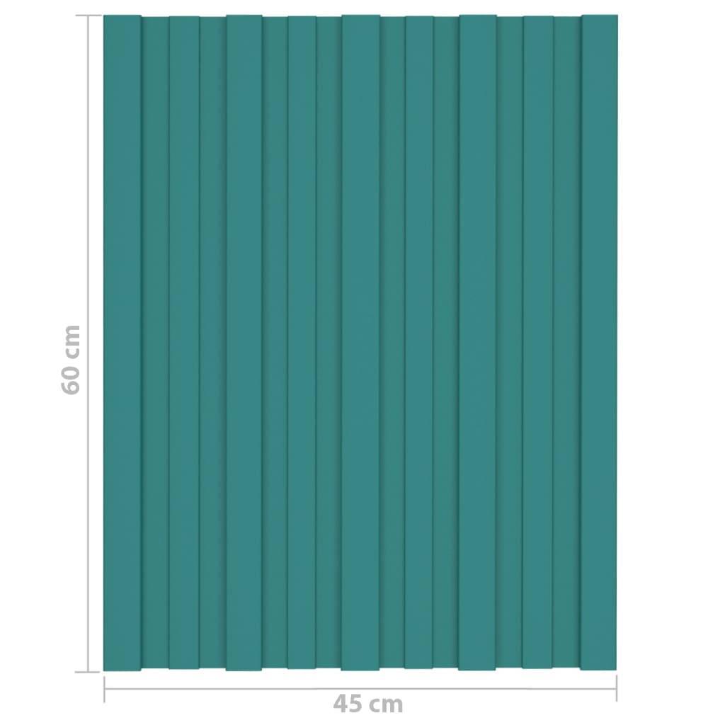 Panel para tejado acero galvanizado verde 36 unidades 60x45 cm