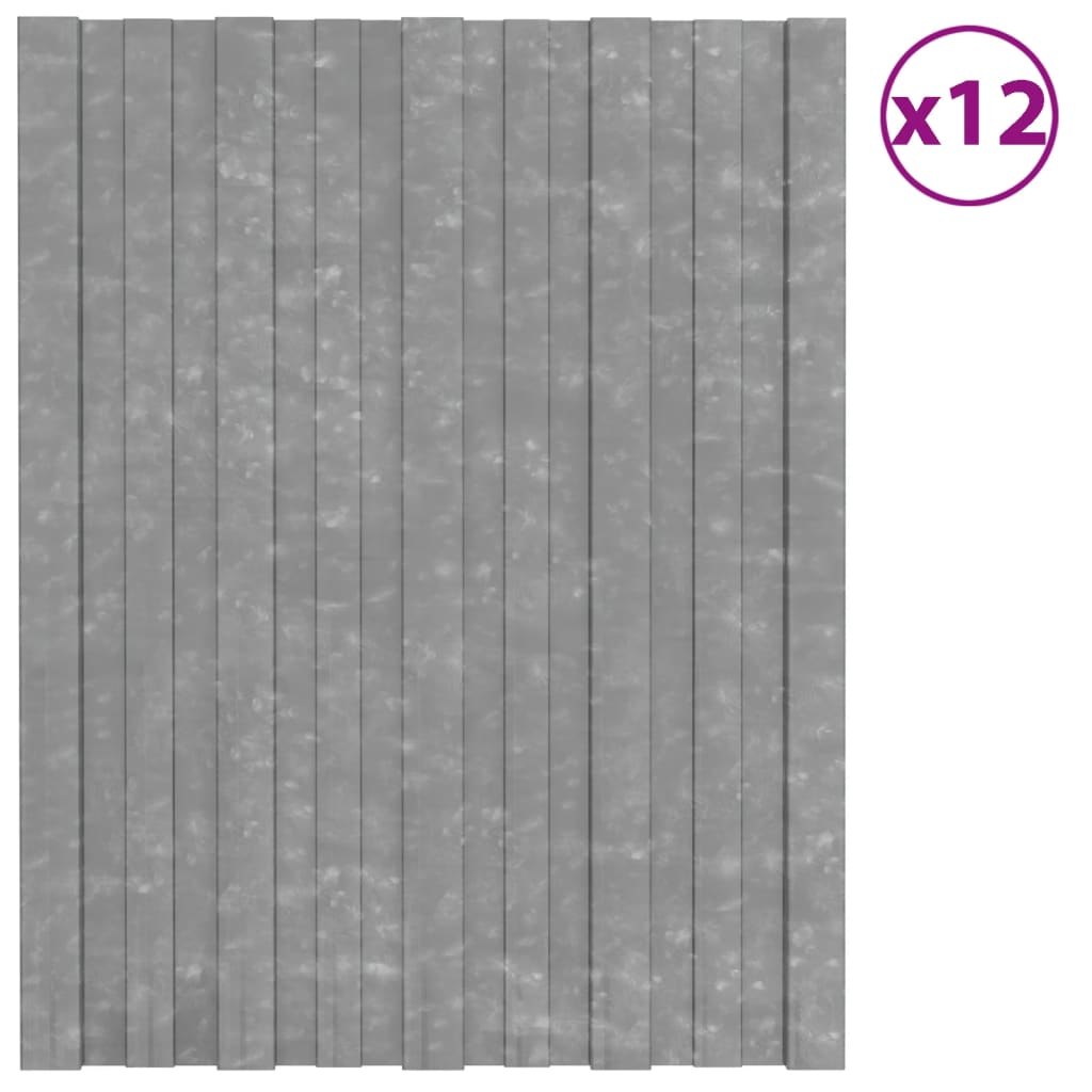 Vetonek Panel para tejado acero galvanizado plata 12 unidades 60x45 cm