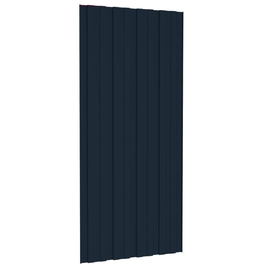 Panel para tejado acero galvanizado antracita 12 uds 100x45 cm V15