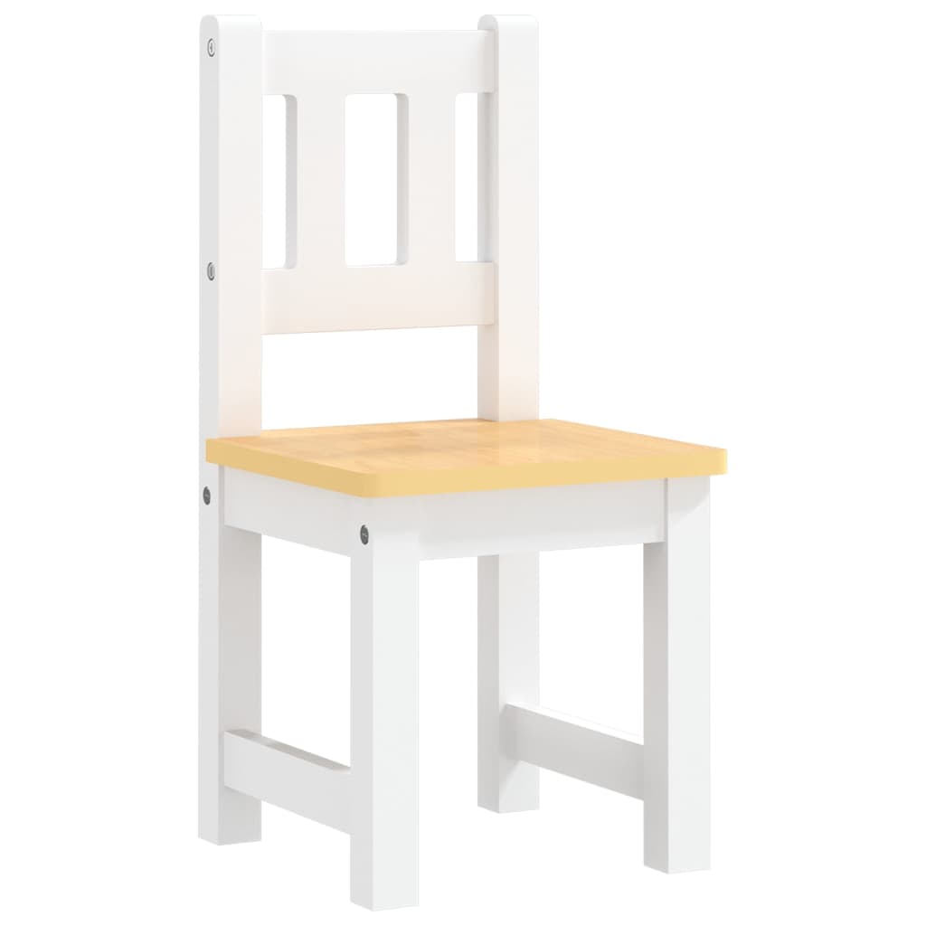 Mesa y silla infantil 3 pzas MDF blanco y beige - Vetonek