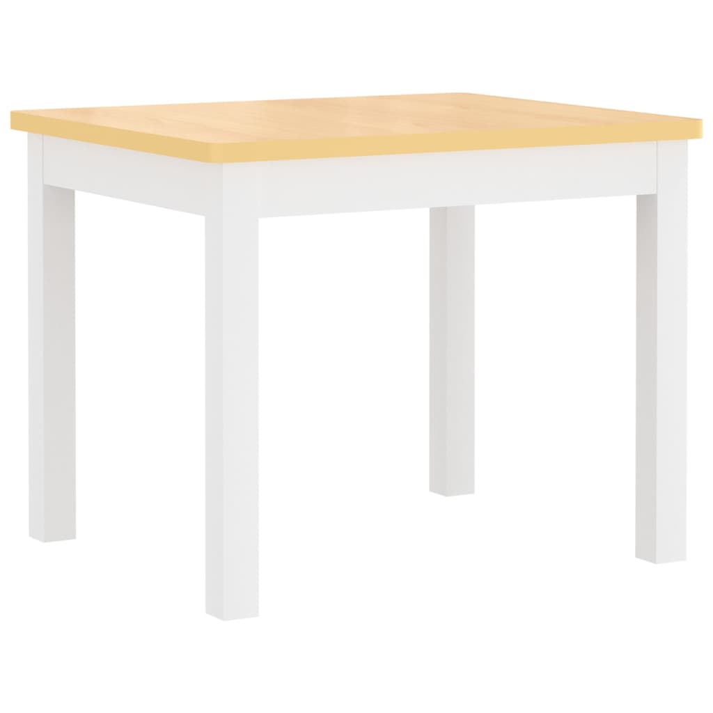 Mesa y silla infantil 3 pzas MDF blanco y beige - Vetonek