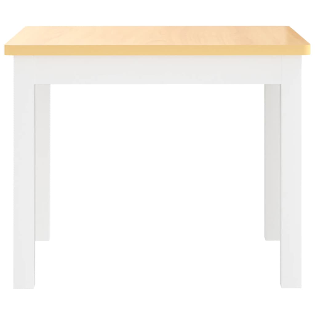 Mesa y silla infantil 3 pzas MDF blanco y beige - Vetonek