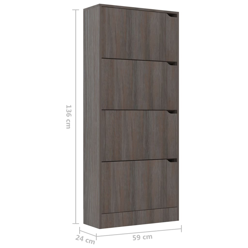 Zapatero 4 doors synthesized wood nexus gray sonoma 59x24x136 cm