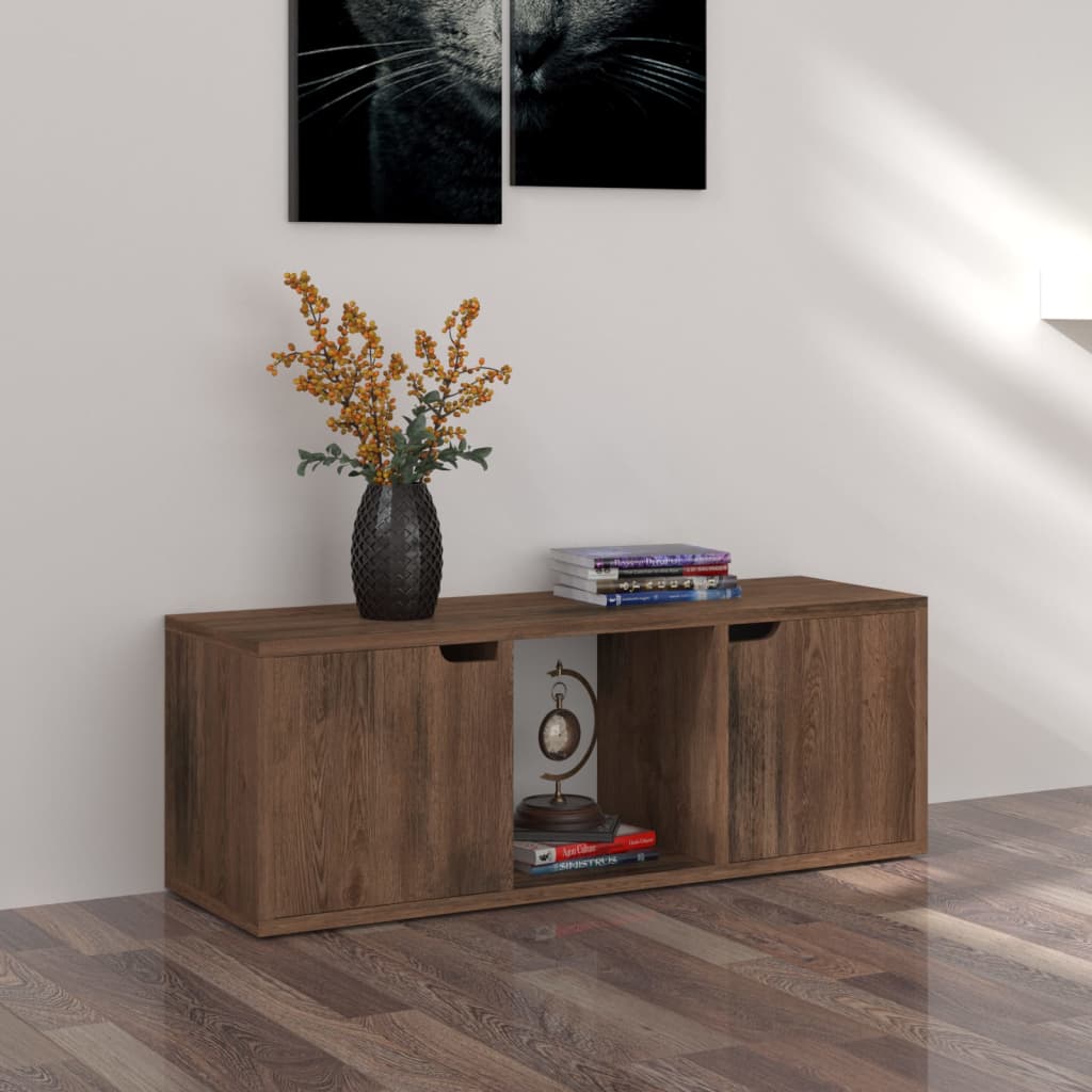 Vetonek Mueble TV madera de ingeniería roble ahumado 88,5x27,5x30,5 cm