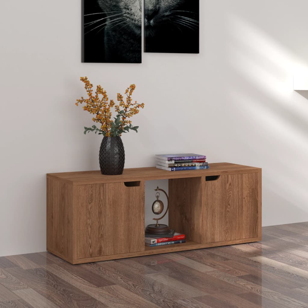 Vetonek Mueble TV madera de ingeniería marrón roble 88,5x27,5x30,5 cm