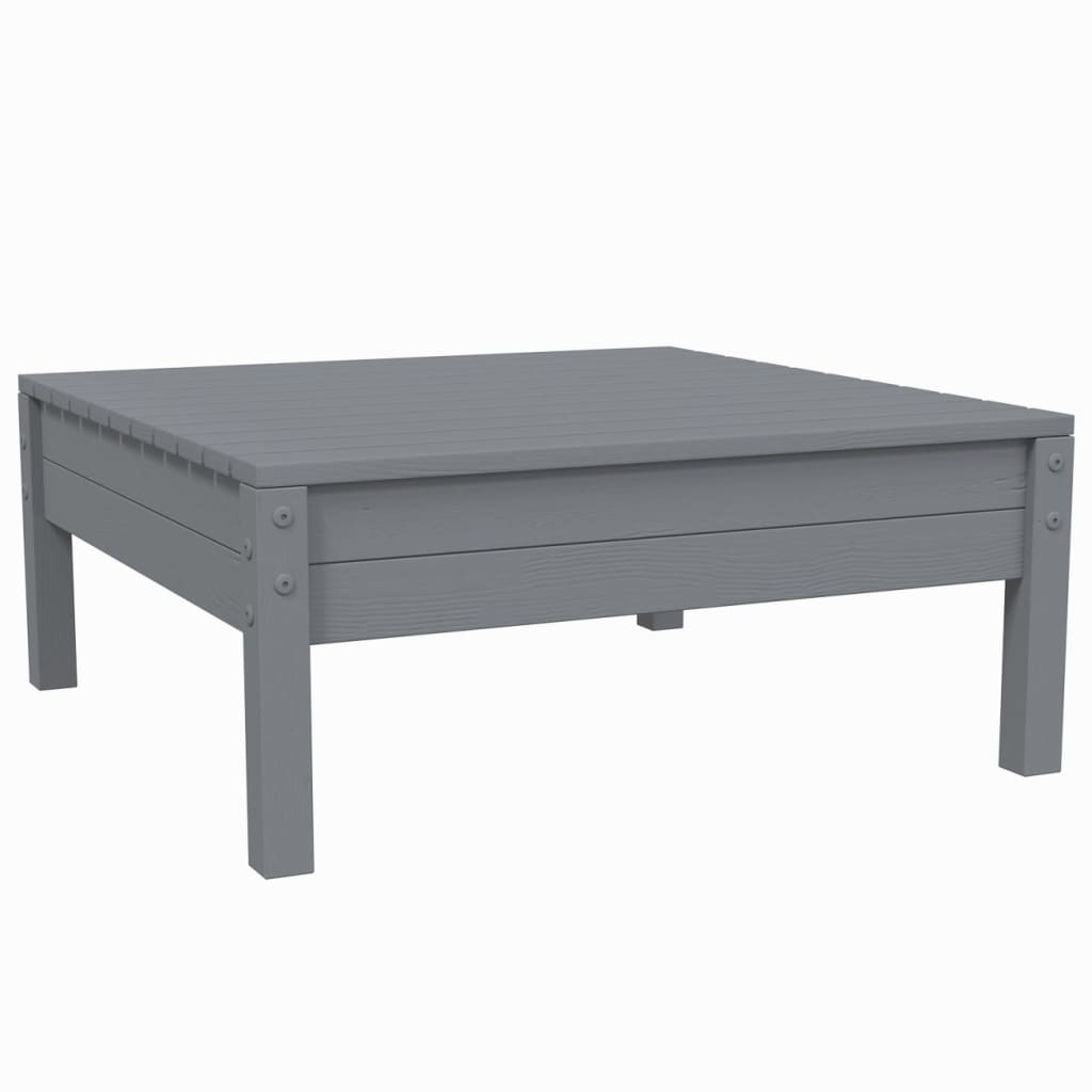 Juego muebles de jardín 3 pzas cojines gris madera pino maciza vidaXL