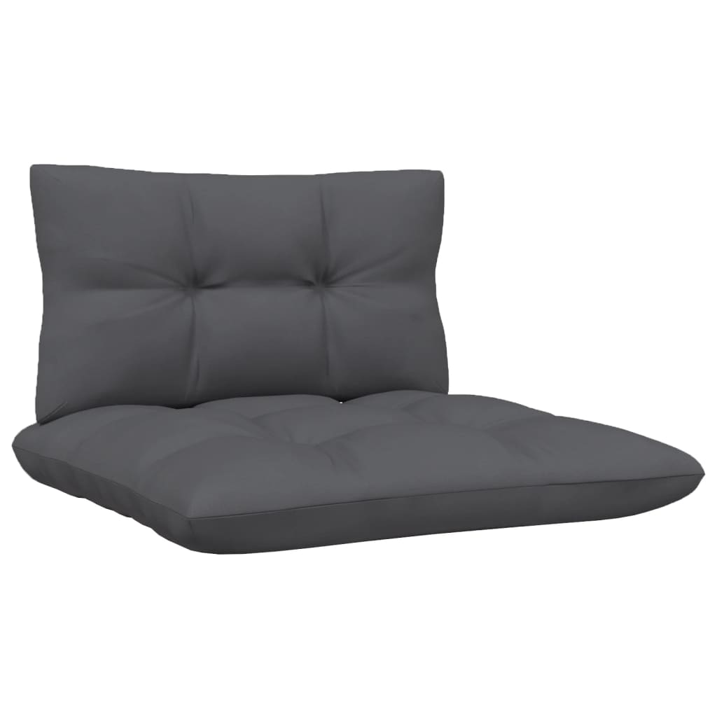 Juego muebles de jardín 3 pzas cojines gris madera pino maciza vidaXL