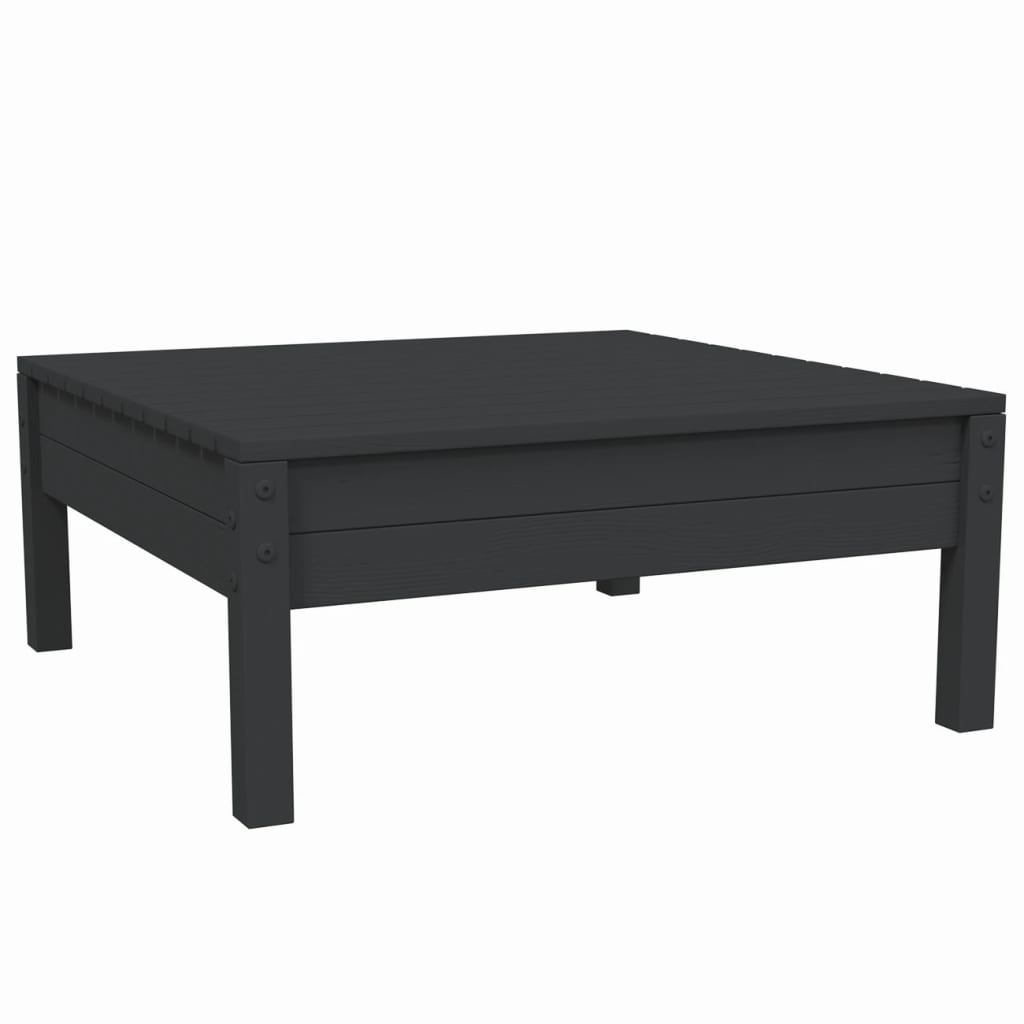 Juego muebles de jardín 3 pzas cojines negro madera pino maciza vidaXL