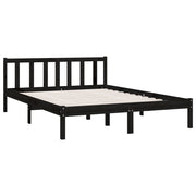Estructura de cama sin colchón madera maciza negro 140x190 cm v1436 - Vetonek