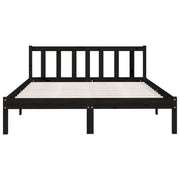 Estructura de cama sin colchón madera maciza negro 140x190 cm v1436 - Vetonek