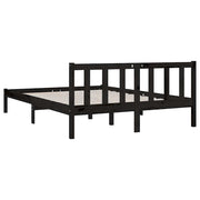 Estructura de cama sin colchón madera maciza negro 140x190 cm v1436 - Vetonek