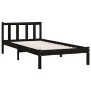 Estructura de cama sin colchón madera maciza negro 100x200 cm - Vetonek