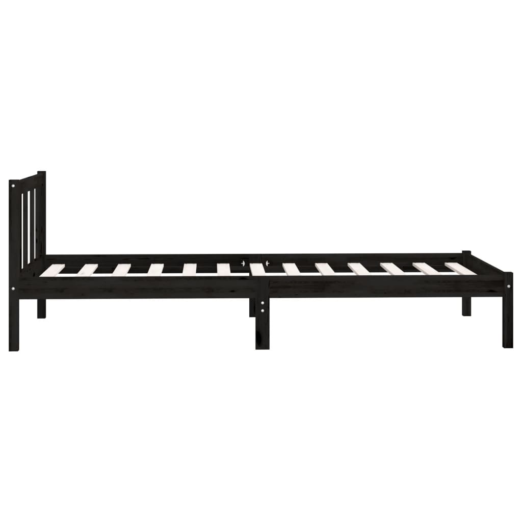 Estructura de cama sin colchón madera maciza negro 100x200 cm - Vetonek