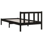 Estructura de cama sin colchón madera maciza negro 100x200 cm - Vetonek