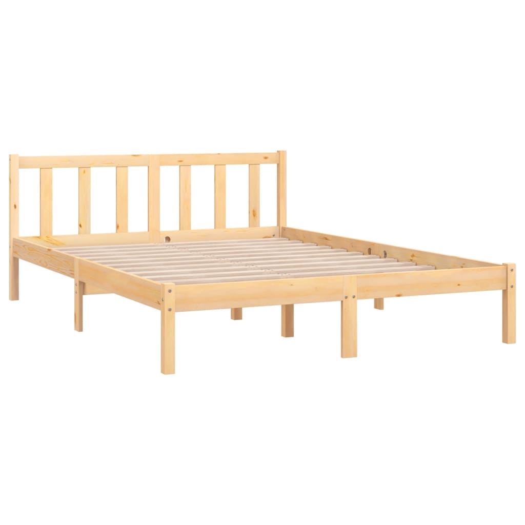 Estructura de cama sin colchón madera maciza 120x200 cm