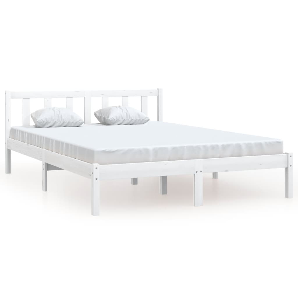 Estructura de cama sin colchón madera maciza blanco 160x200 cm vidaXL